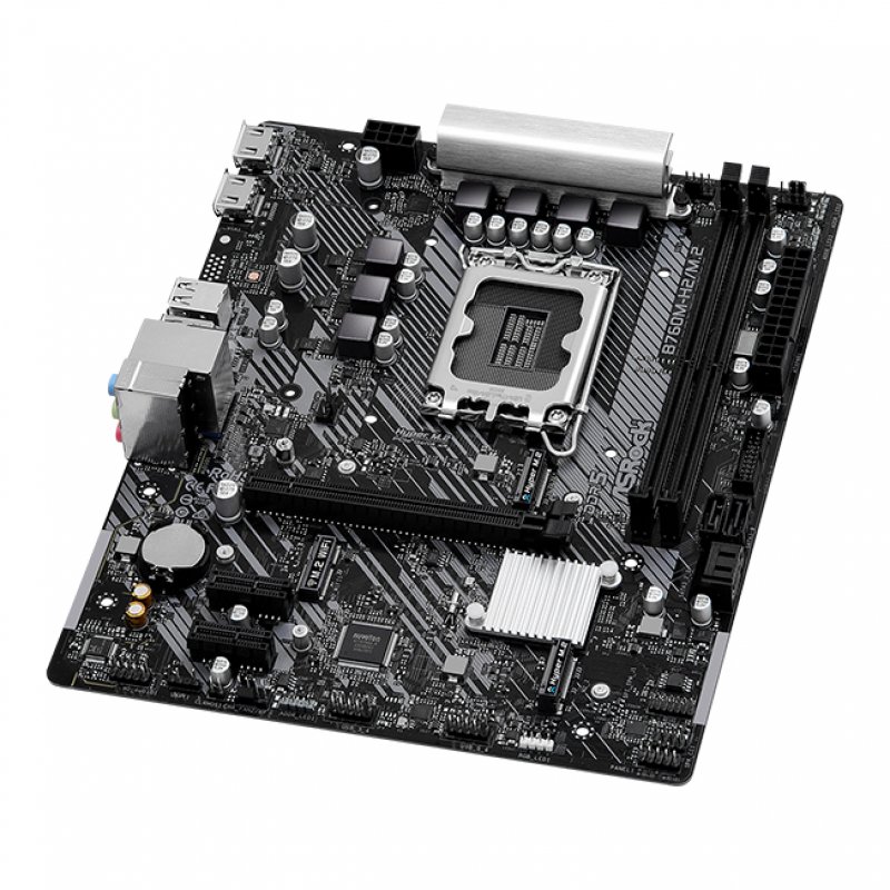 Asrock B760M-H2/M.2, Intel B760, 1700, Micro ATX, 2 DDR5, 2 HDMI, 2.5G LAN, PCIe4, 2x M.2