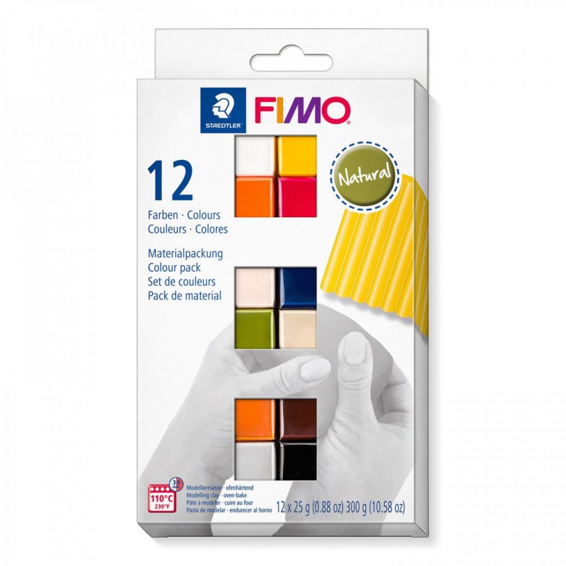 Staedtler FIMO COFFRET SOFT COULEURS NATURELLES 12 DEMI BLOCS 12x25 g / 8023 C 12-4