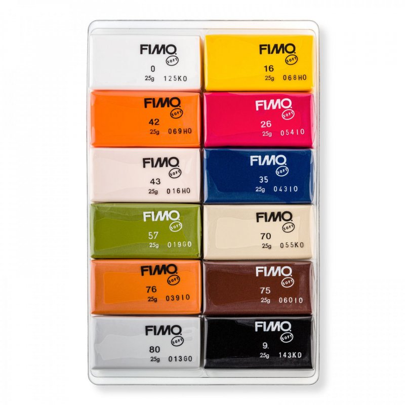 Staedtler FIMO COFFRET SOFT COULEURS NATURELLES 12 DEMI BLOCS 12x25 g / 8023 C 12-4