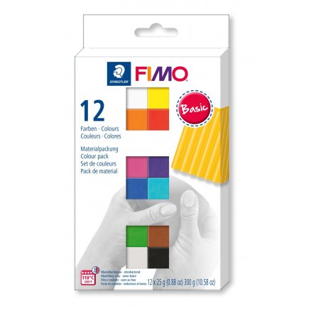 Staedtler FIMO COFFRET SOFT COULEURS BASIQUES 12 DEMI BLOCS 12x25 g / 8023 C 12-1