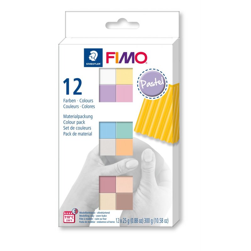 Staedtler FIMO COFFRET SOFT COULEURS PASTELLES 12 DEMI BLOCS 12x25 g / 8023 C 12-3