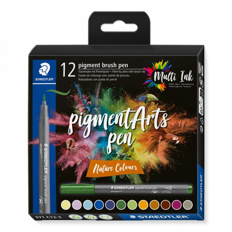 Staedtler Pigment Arts Brush Pen Nature Colors felt pen Multicolour 12 pc(s)