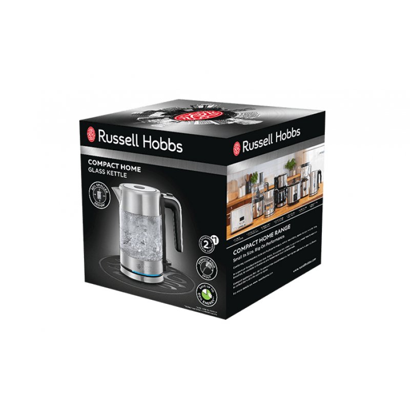 Russell Hobbs 24191-70 electric kettle 0.8 L 2200 W Black, Stainless steel, Transparent