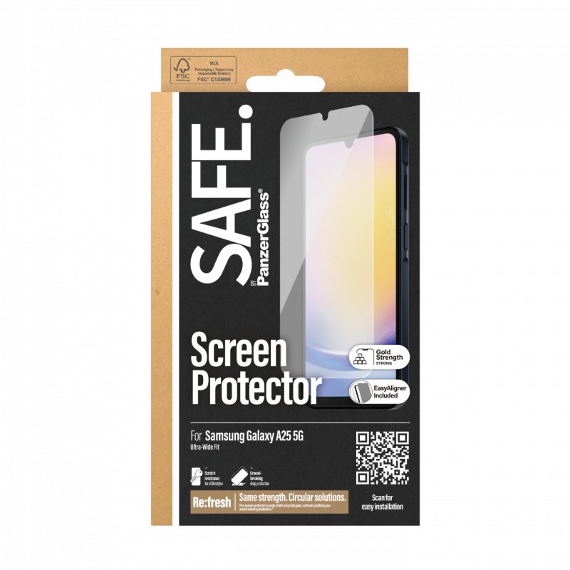 SAFE Displayschutz Ultra-Wide Fit (transparent, Samsung Galaxy A25 5G, EasyAligner)