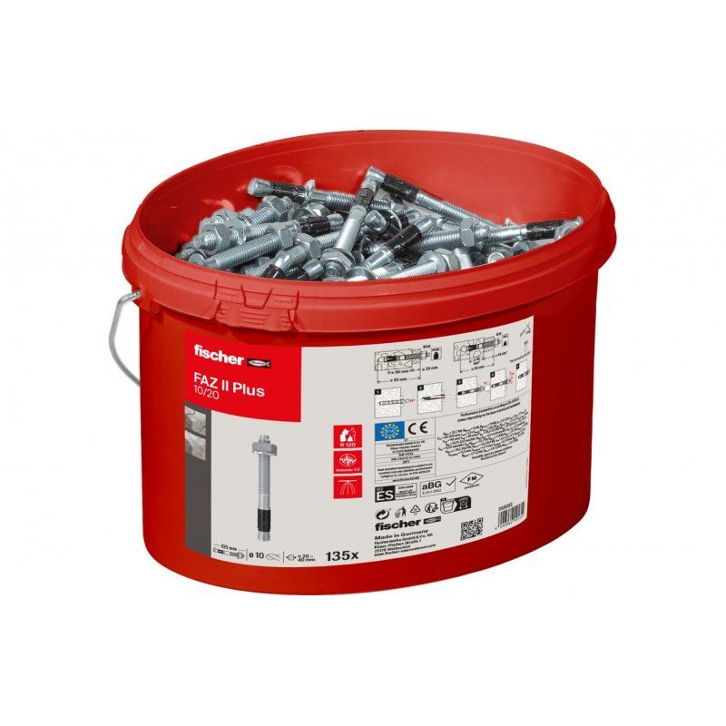 Fischer 568858 ancrage à vis et cheville murale 135 pièce(s) 105 mm