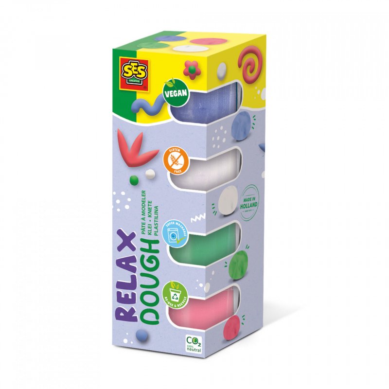 SES Creative Feel good dough - Relax (4x90gr) -This line enables the very young children, Age 1 