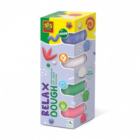 SES Creative Feel good dough - Relax (4x90gr) -This line enables the very young children, Age 1 