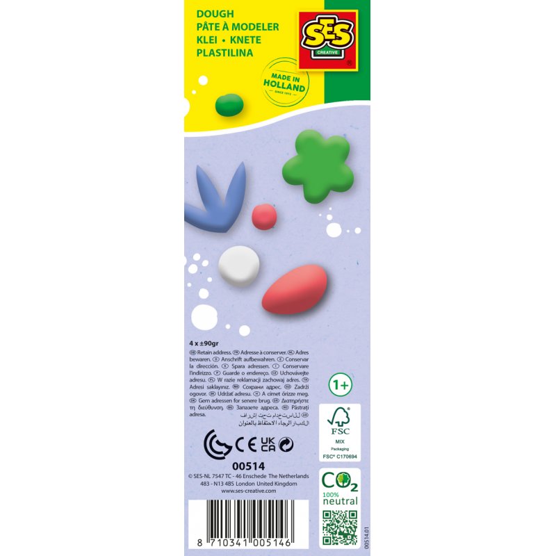 SES Creative Pâte à modeler Feel good - Relax (4x90gr)