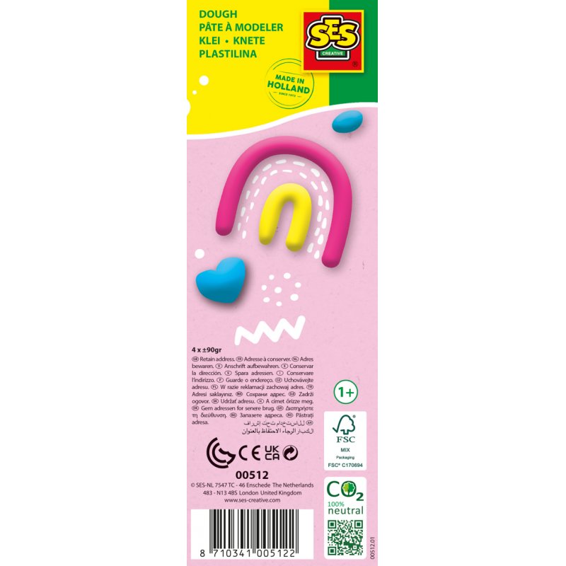 SES Creative Pâte à modeler Feel good - Happy (4x90gr)