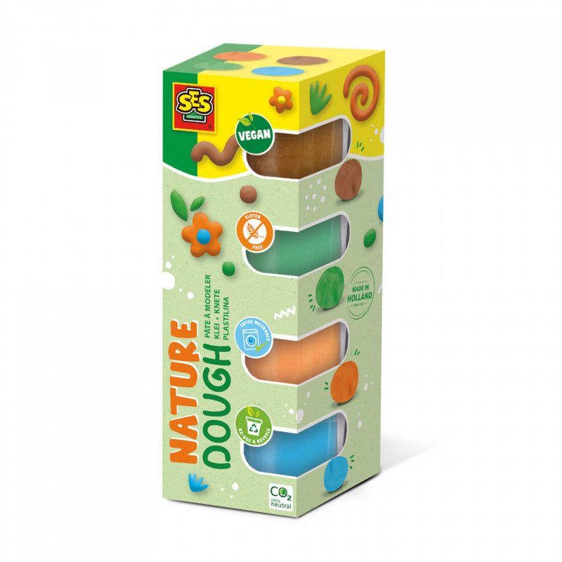 SES Creative Feel good dough - Nature (4x90gr) - This line enables the very young children, Age 1 