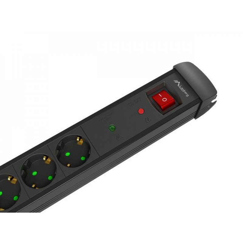 Lanberg SP1-05F-0300-BK power extension 3 m 5 AC outlet(s) Indoor Black