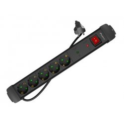 Lanberg SP1-05F-0150-BK multiprise 1,5 m 5 sortie(s) CA Intérieure Noir