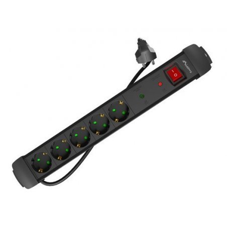 Lanberg SP1-05F-0150-BK power extension 1.5 m 5 AC outlet(s) Indoor Black