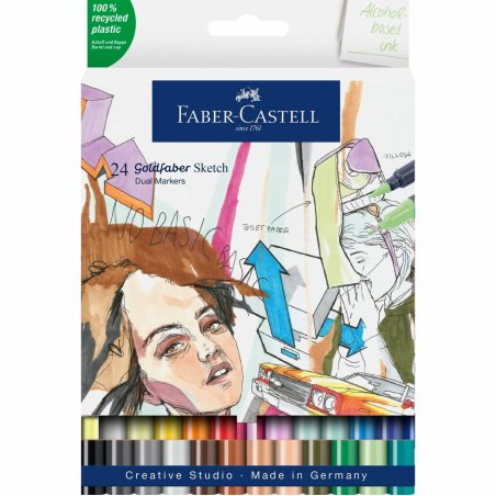 Faber-Castell 164724 marker 24 pc(s) Fine tip Multicolour