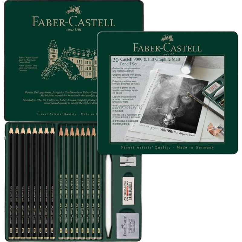 Faber-Castell Pitt Graphite Matt & Castell 9000 Set Multi 20 pièce(s)