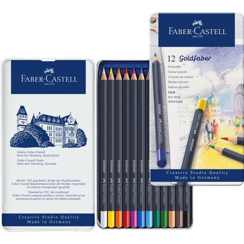 Faber-Castell - Colour pencil Goldfaber tin (12 pcs) (114712)