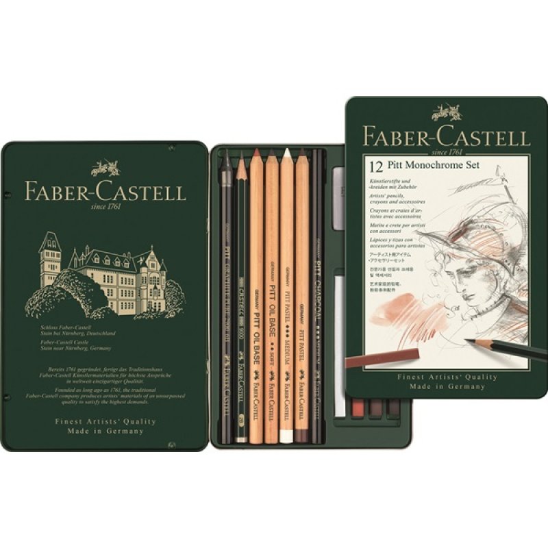 Faber-Castell - Set Pitt Monochrome tin of 12 (112975)