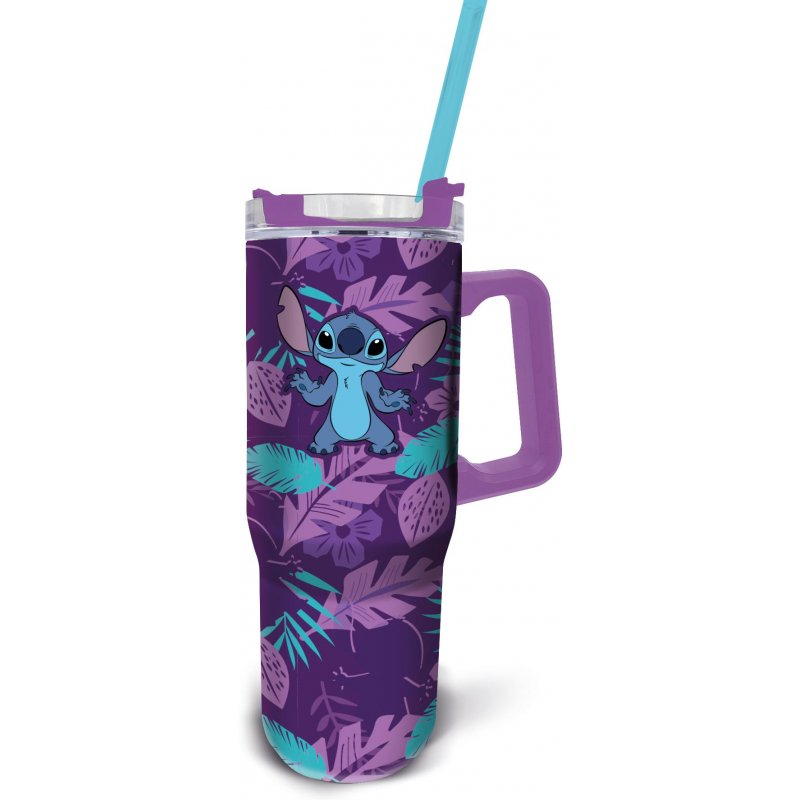 STOCK1 - STITCH - Purple Flower - Mug de Voyage XL - Format 940ml