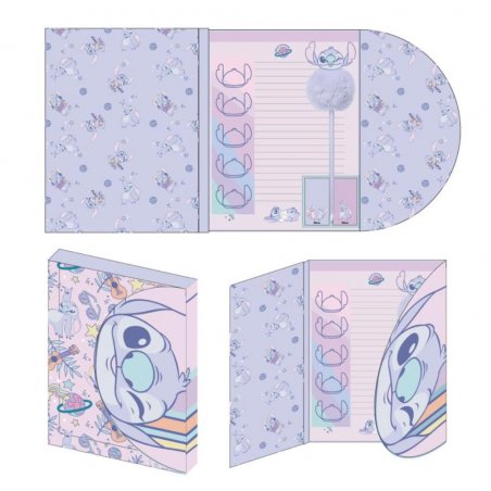 STITCH - Purple - Boîte de Papeterie - 9 pc.