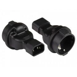Alcasa PA-1402S adaptateur prise d'alimentation C14 Type F Noir