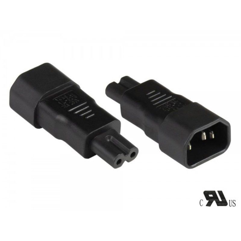 Alcasa PA-1470S adaptateur prise d'alimentation C14 C7 Noir