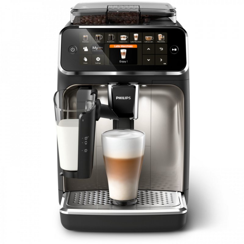Philips Série 5400 Noir / Chrome EP5447/90 Machine expresso broyeur,12 boissons, carafe LatteGo