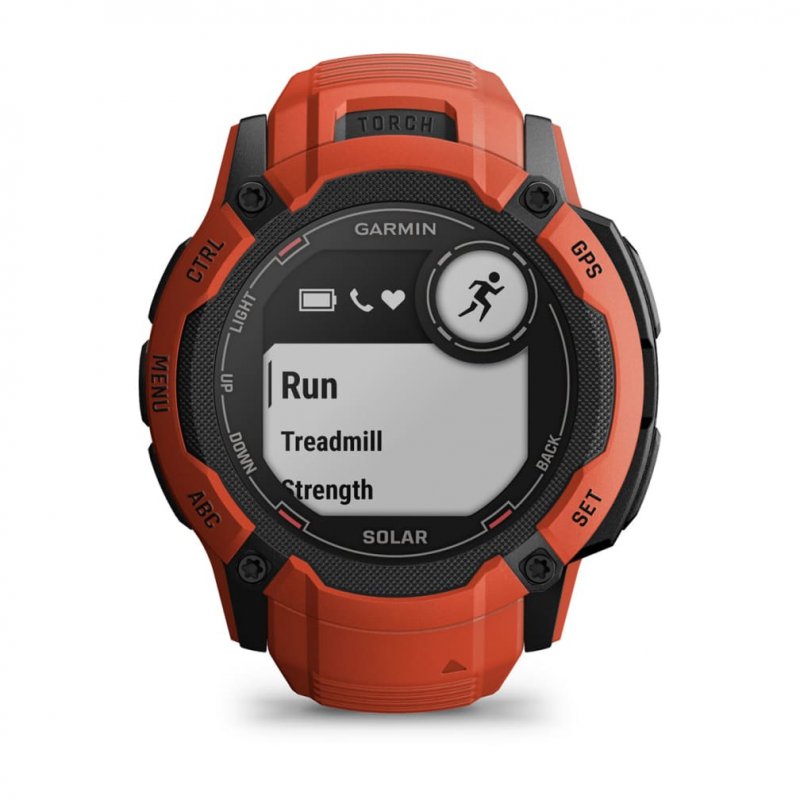 Garmin Instinct 2X Solar 2,79 cm (1.1") MIP 50 mm Numérique 176 x 176 pixels Écran tactile Rouge GPS (satellite)