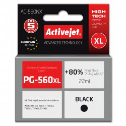 Activejet AC-560NX Printer Ink for Brother Replacement Canon PG-560XL Supreme 22 ml black