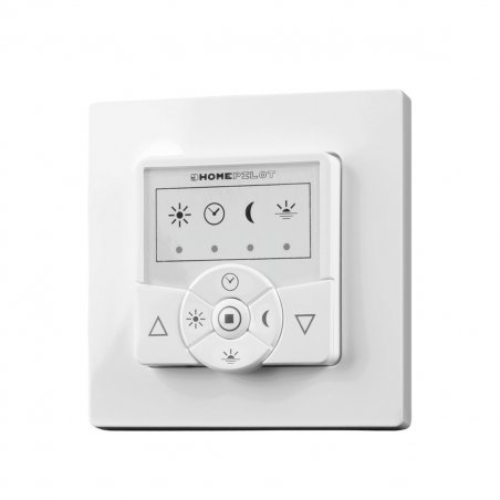 Zeitschaltuhr classic smart (weiß, für Rollladenmotoren, 2in1: Taster und Empfänger in einem Gerät)