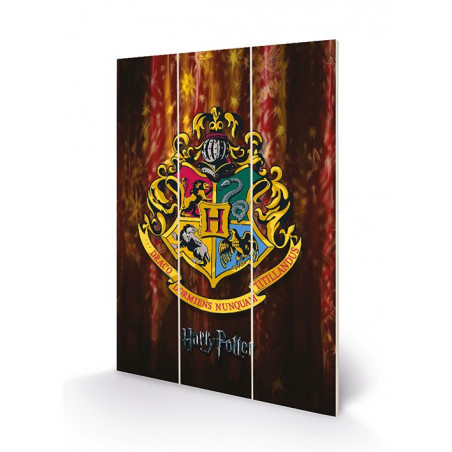 HARRY POTTER - Hogwarts Crest - Impression sur bois 20x29.5