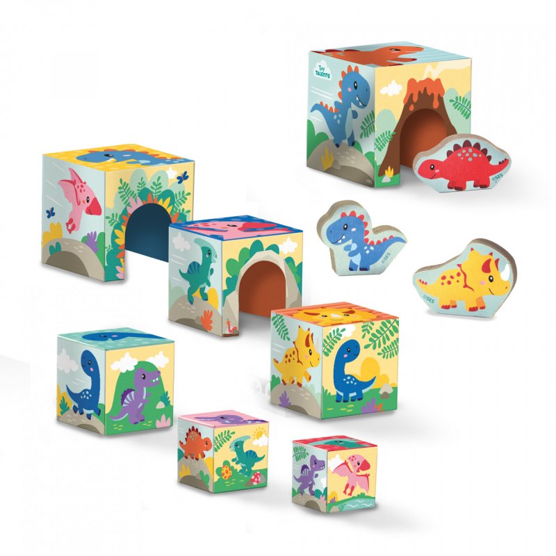 SES Creative Tiny Talents Stacking blocks tower with dino figures