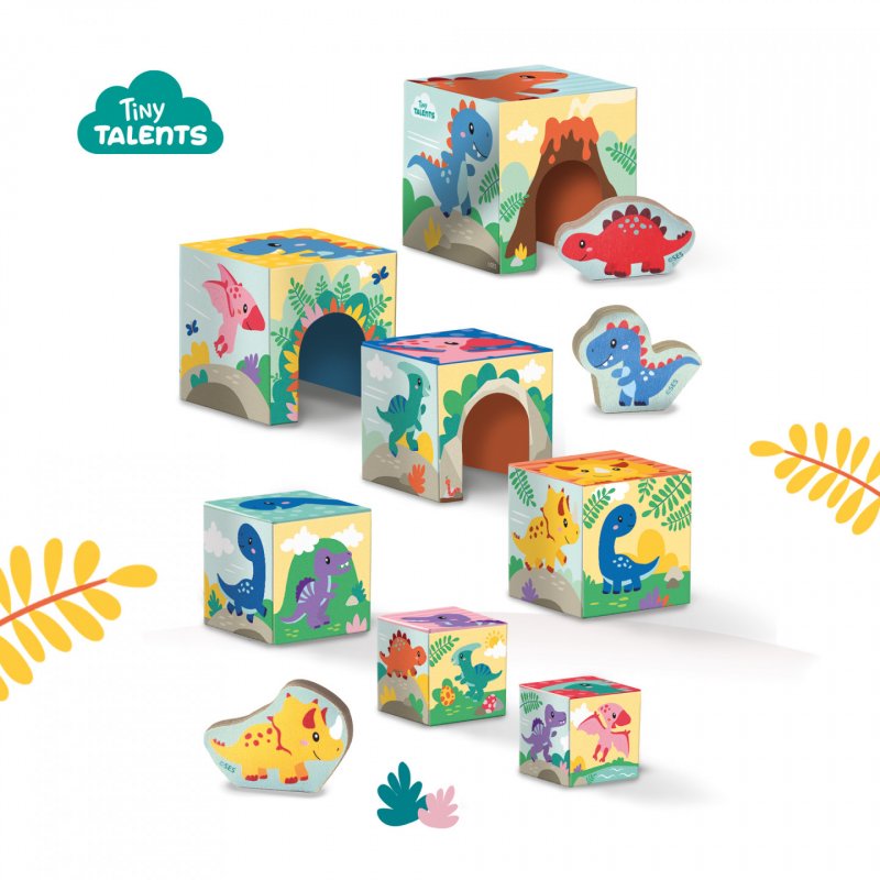 SES Creative Tiny Talents Stacking blocks tower with dino figures