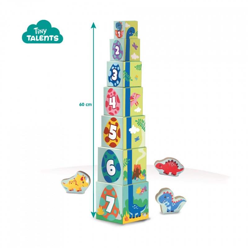 SES Creative Tiny Talents Stacking blocks tower with dino figures