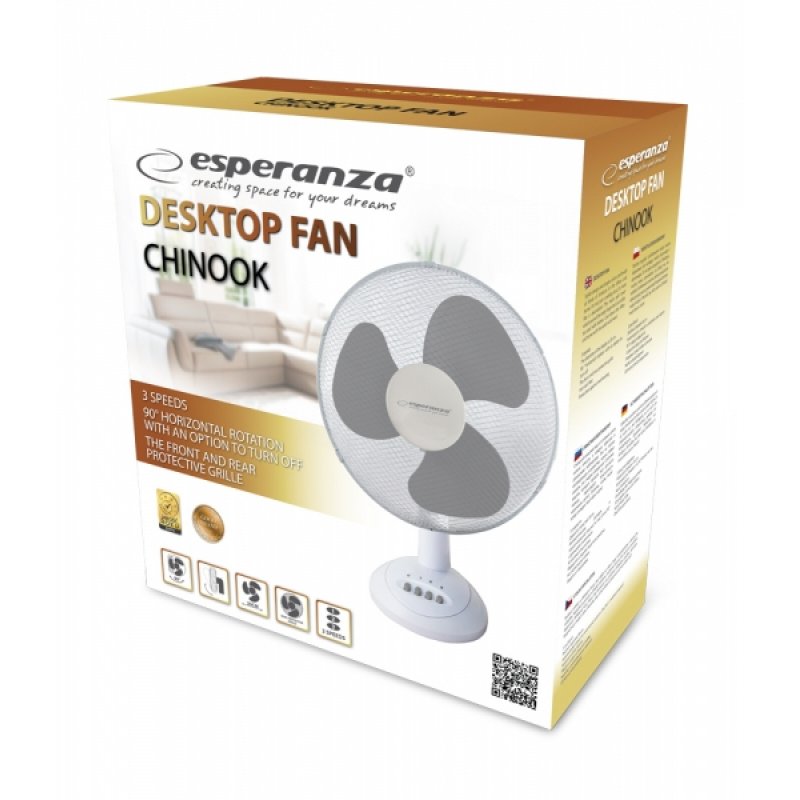 Esperanza EHF003WE 12'' desk fan White and Gray