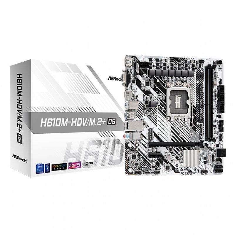 Carte Mère ASRock H610M-HDV/M.2+ DDR5 (Intel LGA 1700) Micro ATX