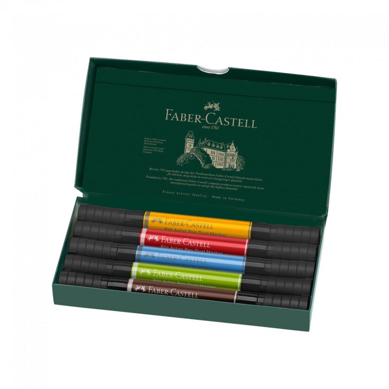 Faber-Castell 162005 marker 5 pc(s) Blue, Green, Red, Sepia, Yellow