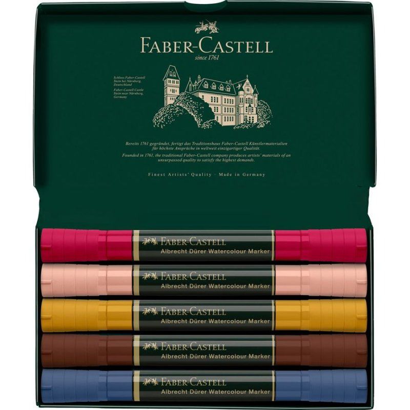 Faber-Castell 160307 paint marker Brown, Cyan, Light pink, Pink, Yellow 5 pc(s)