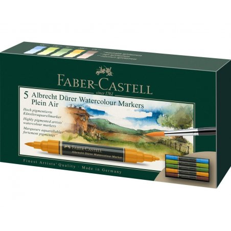 Faber-Castell 160309 marqueur à peinture Marron, Vert, Cyan clair, Vert clair, Jaune 5 pièce(s)