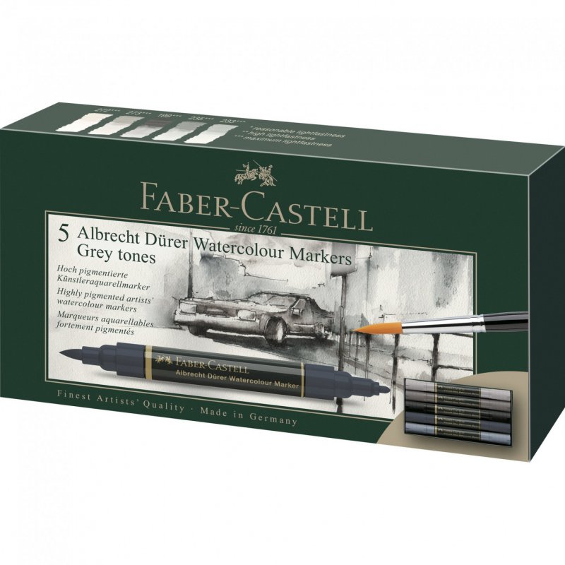 Faber-Castell - Watercolour marker A.Dürer Grey (5 pcs) (160306)