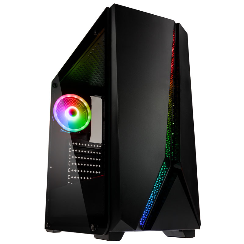 Kolink compatible Quantum RGB Midi-Tower, Tempered Glass - noir
