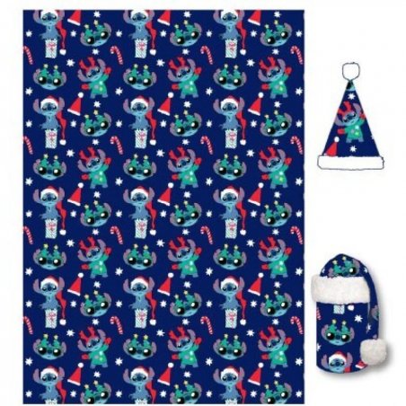 LILO & STITCH - Couverture Flanelle 110x140cm Chapeau - Stitch