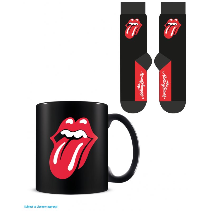 The Rolling Stones - Coffret cadeau avec tasse 315ml et paire de chaussette EU 41-45 Lips