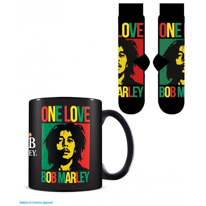Bob Marley - Coffret cadeau avec tasse 315ml et paire de chaussette EU 41-45 One Love