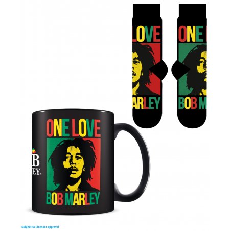 Bob Marley - Coffret cadeau avec tasse 315ml et paire de chaussette EU 41-45 One Love