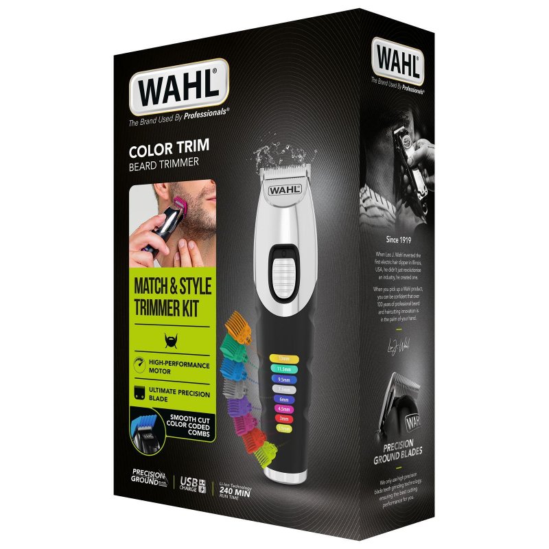 Wahl Color Trim AC/Batterie 8 1,3 cm Noir, Acier inoxydable