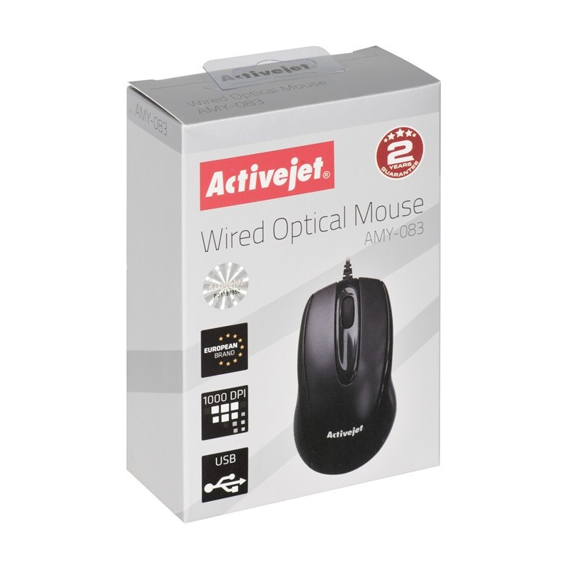 Activejet AMY-083 Wired computer mouse (optical 1000 DPI black)