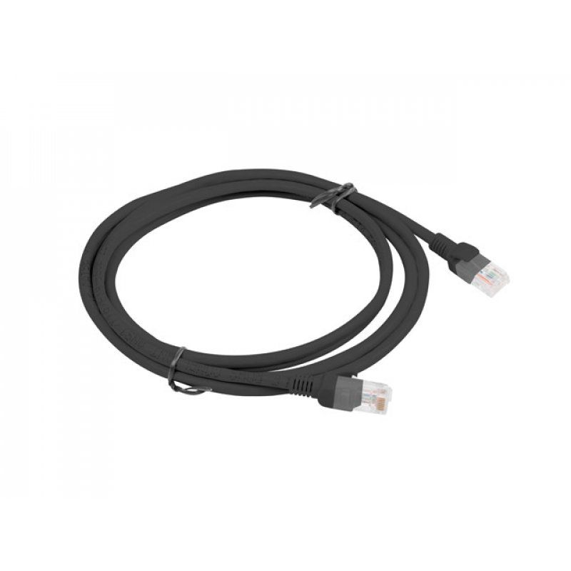 Lanberg PCU5-10CC-0200-BK câble de réseau Noir 2 m Cat5e U/UTP (UTP)