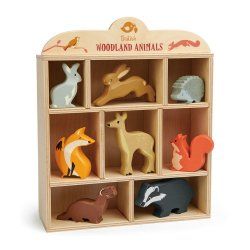 Tender Leaf - Display Shelf with 8 Wooden Animals - Woodlands - (TL8470)