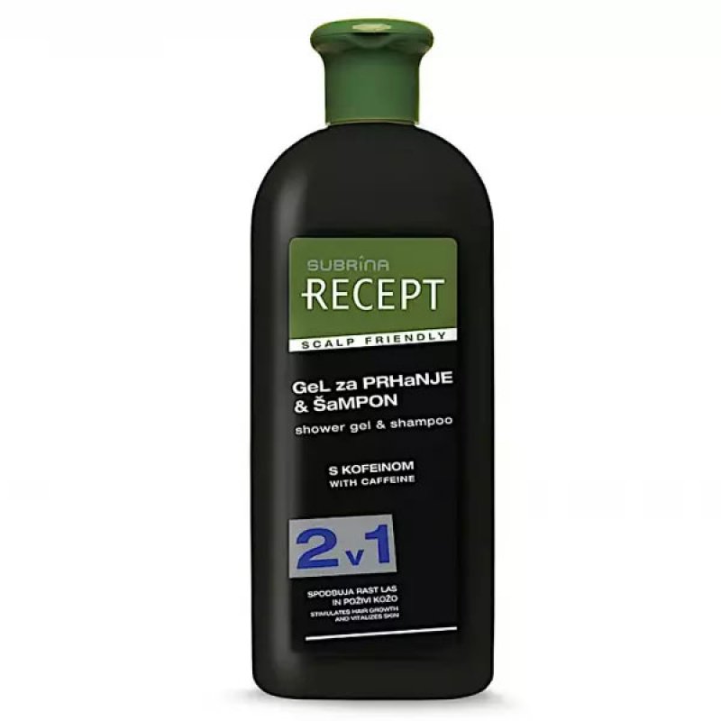 Subrina Recept 2 in 1, Sampon & Gel de Dus, cu cofeina, delicat cu scalpul, 400ml