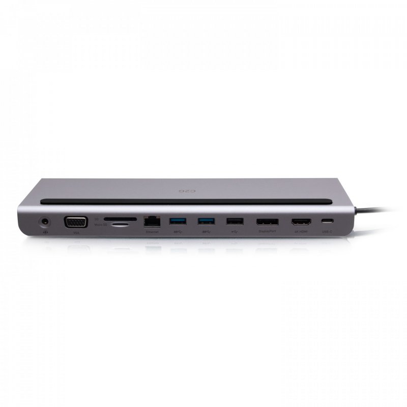 C2G Station d'accueil USB-C 10-en-1, triple écran avec HDMI, DisplayPort, VGA, Ethernet, USB, lecteur de carte SD,